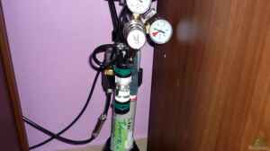 CO2 Flasche mit Druckminderer und Dennerle Blasenz